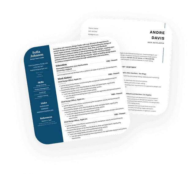 Пример резюме Resumio